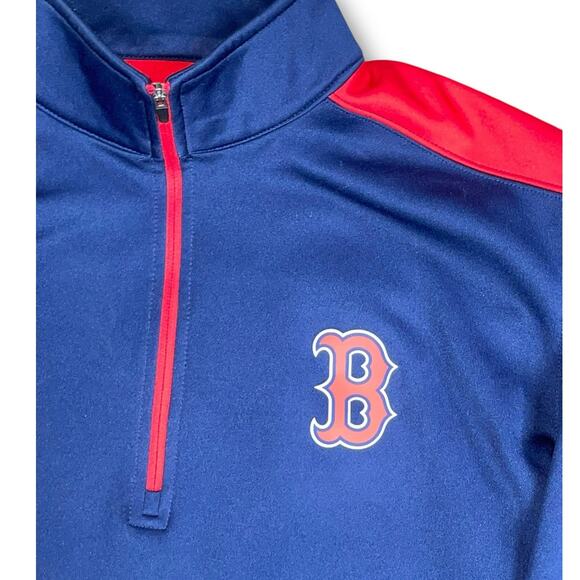 Boston Red Sox Quarter Zip Pullover Jacket Mens Large Blue MLB Genuine Baseball - Picture 4 of 9